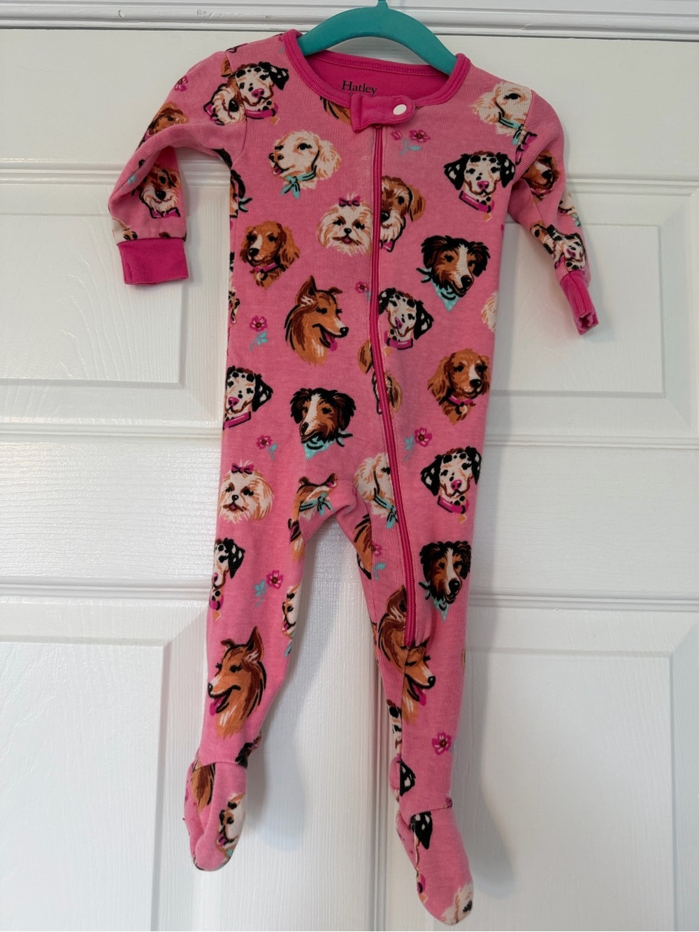 Hatley Pink Puppy Print Footed One-Piece Pajamas
